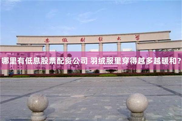 哪里有低息股票配资公司 羽绒服里穿得越多越暖和？