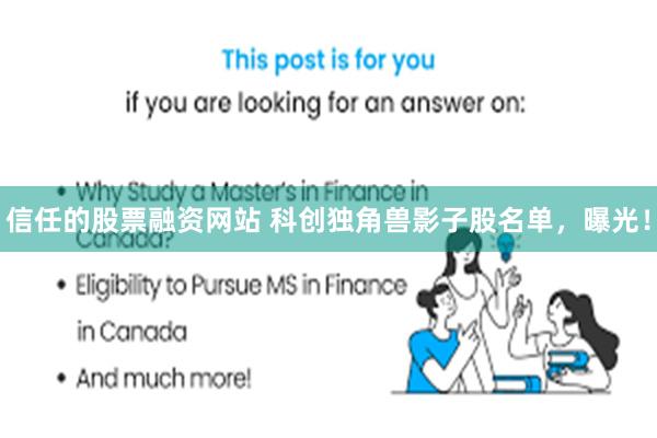 信任的股票融资网站 科创独角兽影子股名单，曝光！