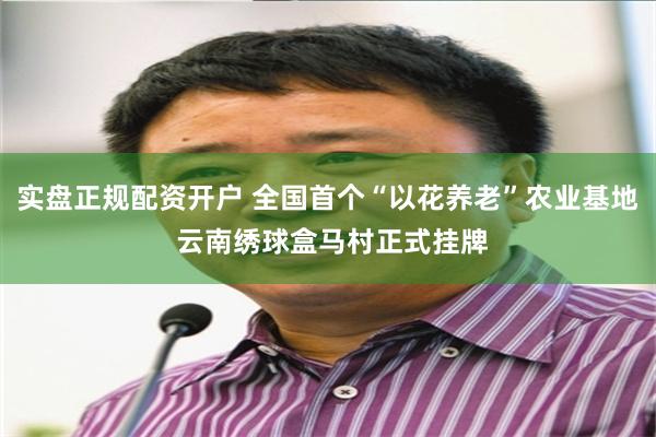 实盘正规配资开户 全国首个“以花养老”农业基地 云南绣球盒马村正式挂牌